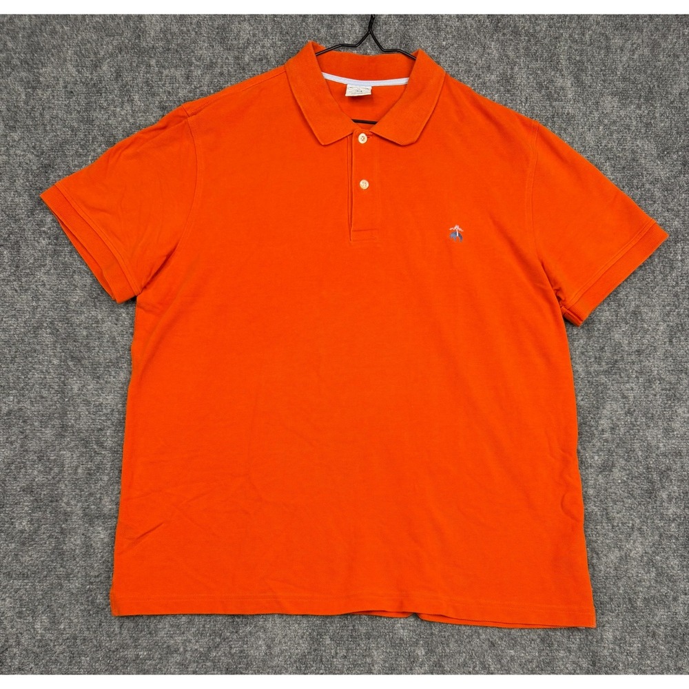 Brooks Brothers Performance Polo Shirt Mens XL Slim Fit Orange Cotton Pique